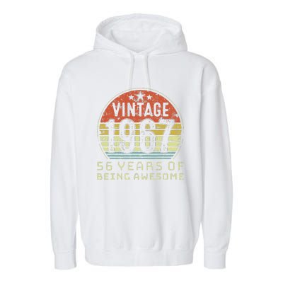 56 Year Old Birthday Vintage 1967 56th Birthday Garment-Dyed Fleece Hoodie