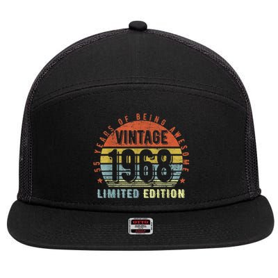 55 Year Old Gifts Vintage 1968 Limited Edition 55th Birthday 7 Panel Mesh Trucker Snapback Hat