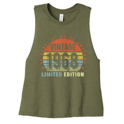 55 Year Old Gifts Vintage 1968 Limited Edition 55th Birthday Women's Racerback Cropped Tank