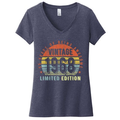 55 Year Old Gifts Vintage 1968 Limited Edition 55th Birthday Women's V-Neck T-Shirt