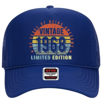 55 Year Old Gifts Vintage 1968 Limited Edition 55th Birthday High Crown Mesh Back Trucker Hat