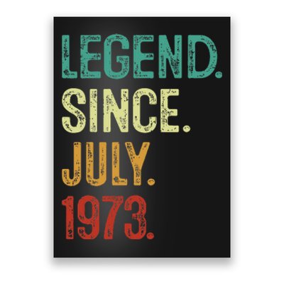 50 Years Old Legend Since July 1973 50th Birthday Poster