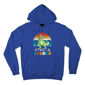 5 Year Old Dinosaur Birthday 5th T Rex Dino Five Saurus Gift Hoodie