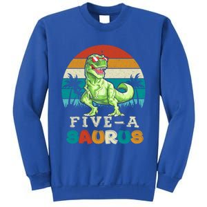 5 Year Old Dinosaur Birthday 5th T Rex Dino Five Saurus Gift Sweatshirt