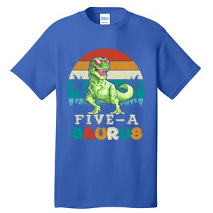 5 Year Old Dinosaur Birthday 5th T Rex Dino Five Saurus Gift Tall T-Shirt