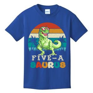 5 Year Old Dinosaur Birthday 5th T Rex Dino Five Saurus Gift Kids T-Shirt