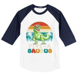 5 Year Old Dinosaur Birthday 5th T Rex Dino Five Saurus Gift Baseball Sleeve Shirt