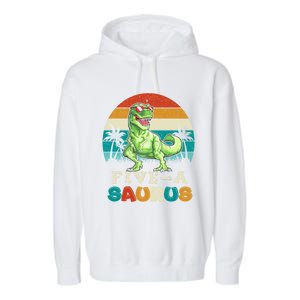 5 Year Old Dinosaur Birthday 5th T Rex Dino Five Saurus Gift Garment-Dyed Fleece Hoodie