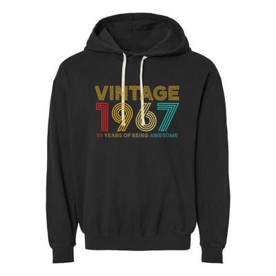 55 Year Old Vintage 1967 Limited Edition 55th Birthday Garment-Dyed Fleece Hoodie