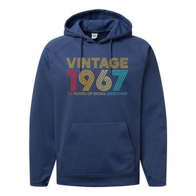 55 Year Old Vintage 1967 Limited Edition 55th Birthday Performance Fleece Hoodie