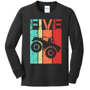 5 Year Old Monster Truck Birthday 5th Birthday Kids Long Sleeve Shirt