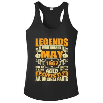 57 Years Old Legends Were Born In May 1967 57th Birthday Ladies PosiCharge Competitor Racerback Tank