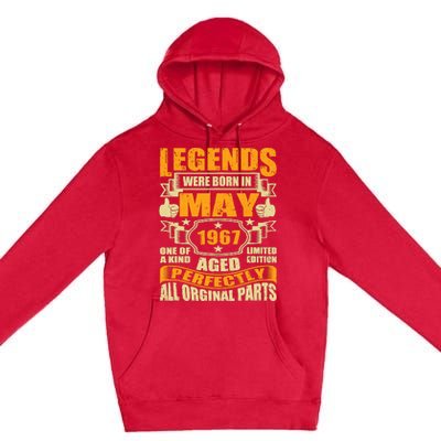 57 Years Old Legends Were Born In May 1967 57th Birthday Premium Pullover Hoodie