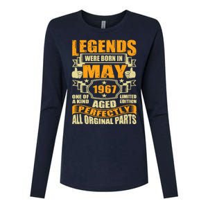 57 Years Old Legends Were Born In May 1967 57th Birthday Womens Cotton Relaxed Long Sleeve T-Shirt