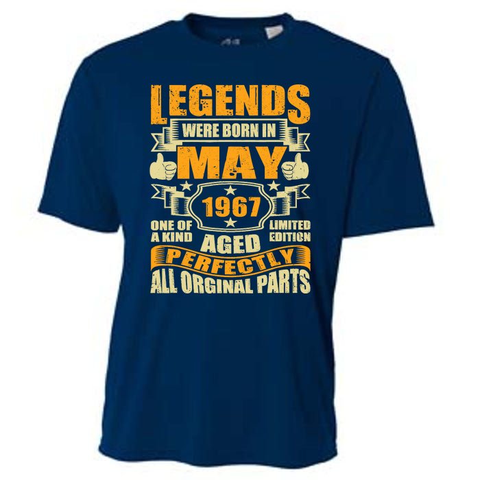 57 Years Old Legends Were Born In May 1967 57th Birthday Cooling Performance Crew T-Shirt