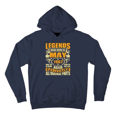 57 Years Old Legends Were Born In May 1967 57th Birthday Hoodie