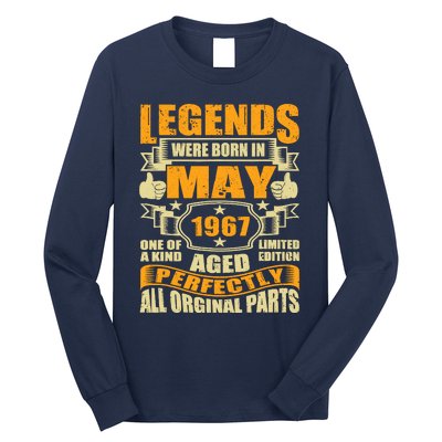 57 Years Old Legends Were Born In May 1967 57th Birthday Long Sleeve Shirt