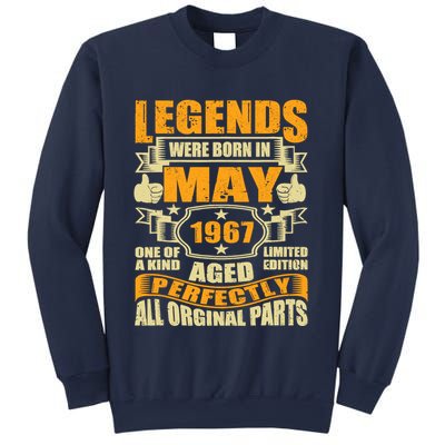 57 Years Old Legends Were Born In May 1967 57th Birthday Sweatshirt