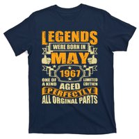 57 Years Old Legends Were Born In May 1967 57th Birthday T-Shirt