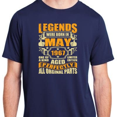 57 Years Old Legends Were Born In May 1967 57th Birthday Adult ChromaSoft Performance T-Shirt