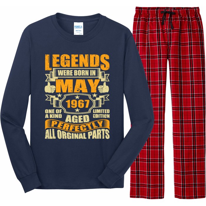 57 Years Old Legends Were Born In May 1967 57th Birthday Long Sleeve Pajama Set