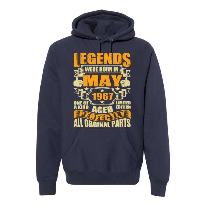 57 Years Old Legends Were Born In May 1967 57th Birthday Premium Hoodie