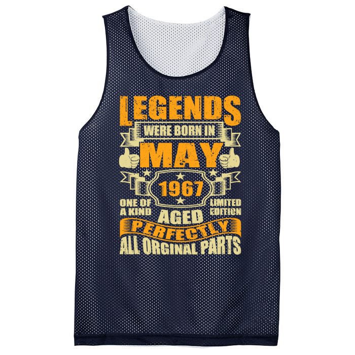 57 Years Old Legends Were Born In May 1967 57th Birthday Mesh Reversible Basketball Jersey Tank