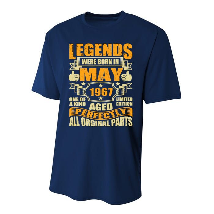 57 Years Old Legends Were Born In May 1967 57th Birthday Performance Sprint T-Shirt