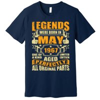 57 Years Old Legends Were Born In May 1967 57th Birthday Premium T-Shirt