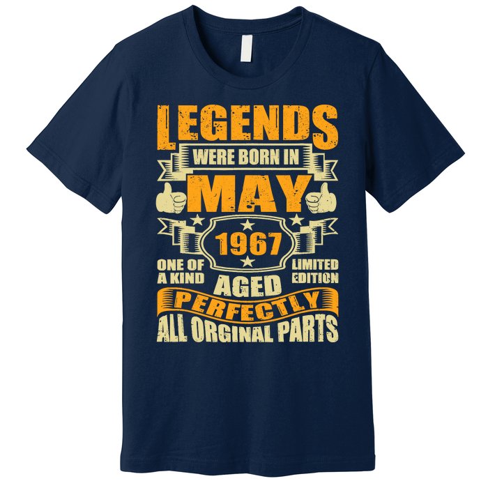 57 Years Old Legends Were Born In May 1967 57th Birthday Premium T-Shirt