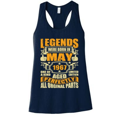 57 Years Old Legends Were Born In May 1967 57th Birthday Womens Tank Top