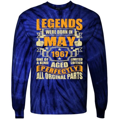 57 Years Old Legends Were Born In May 1967 57th Birthday Tie-Dye Long Sleeve Shirt