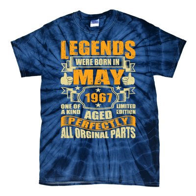 57 Years Old Legends Were Born In May 1967 57th Birthday Tie-Dye T-Shirt