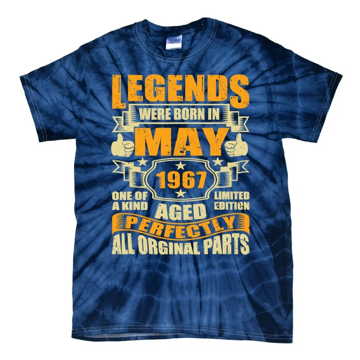 57 Years Old Legends Were Born In May 1967 57th Birthday Tie-Dye T-Shirt