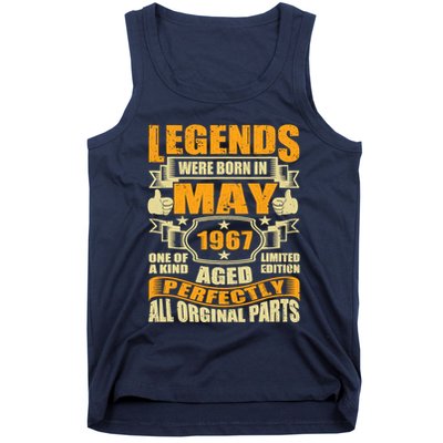 57 Years Old Legends Were Born In May 1967 57th Birthday Tank Top