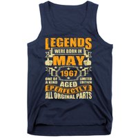 57 Years Old Legends Were Born In May 1967 57th Birthday Tank Top