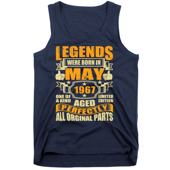 57 Years Old Legends Were Born In May 1967 57th Birthday Tank Top