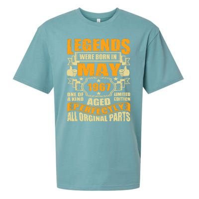 57 Years Old Legends Were Born In May 1967 57th Birthday Sueded Cloud Jersey T-Shirt