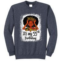 55 Years Old Black Melanin Wo Girl It's My 55th Birthday Sweatshirt