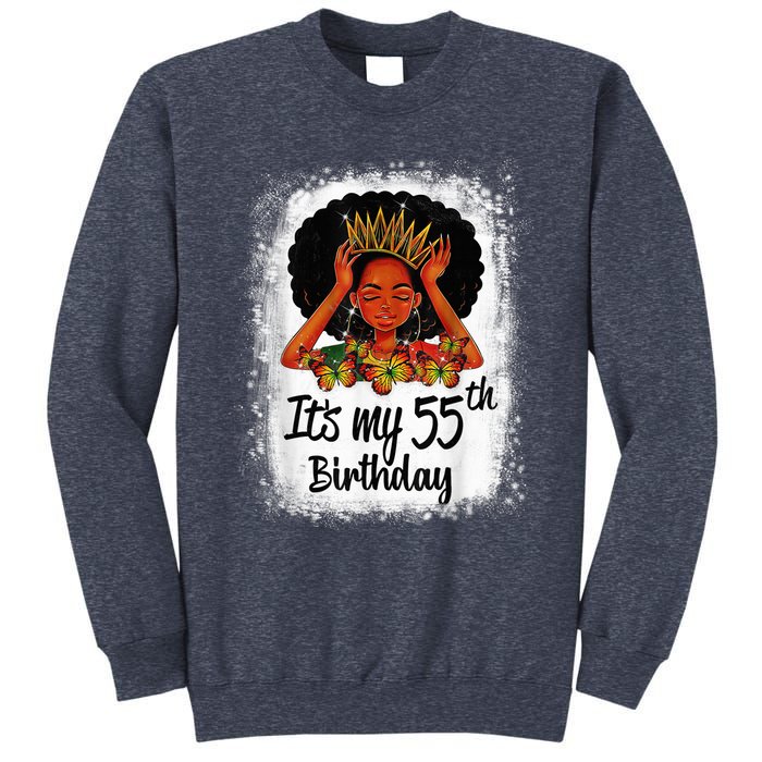 55 Years Old Black Melanin Wo Girl It's My 55th Birthday Sweatshirt