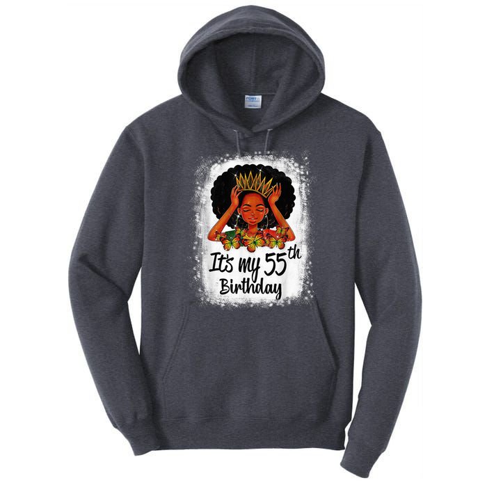 55 Years Old Black Melanin Wo Girl It's My 55th Birthday Tall Hoodie