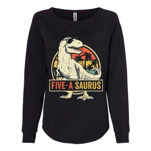 5 Year Old Dinosaur Birthday 5th T Rex Dino Five Saurus Womens California Wash Sweatshirt