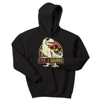 5 Year Old Dinosaur Birthday 5th T Rex Dino Five Saurus Kids Hoodie