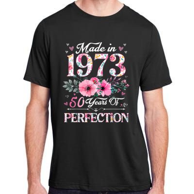 50 Year Old Made In 1973 Floral 50th Birthday Gifts Adult ChromaSoft Performance T-Shirt