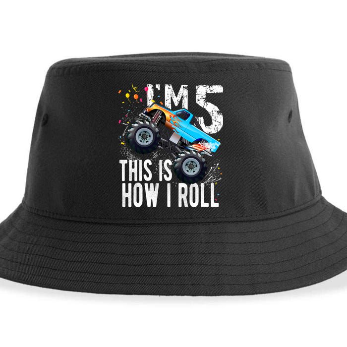 5 Year Old Gift Cool 5th Birthday Boy Gift For Monster Truck Car Lovers Sustainable Bucket Hat