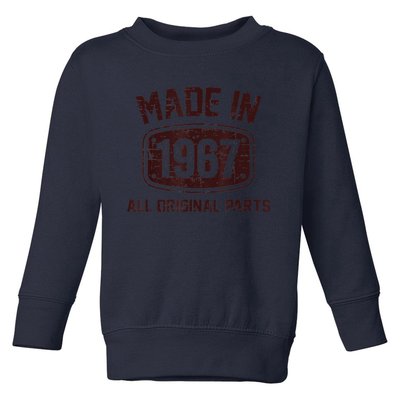 55 Years Old Made in 1967 All Original Parts 55th Birthday Toddler Sweatshirt