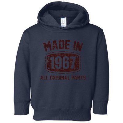 55 Years Old Made in 1967 All Original Parts 55th Birthday Toddler Hoodie