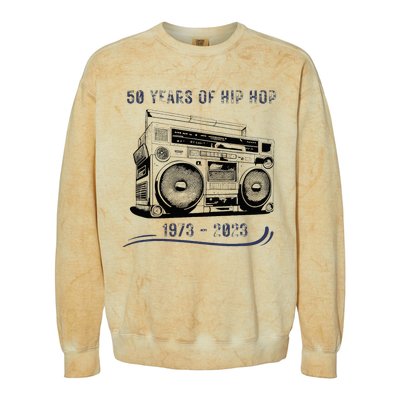 50 Years Of Hip Hop 50th Anniversary Of Rap Colorblast Crewneck Sweatshirt