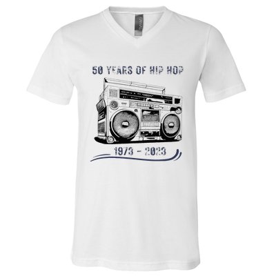 50 Years Of Hip Hop 50th Anniversary Of Rap V-Neck T-Shirt