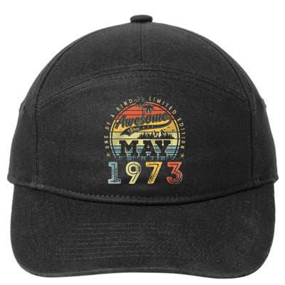 50 Year Old Awesome Since May 1973 50th Birthday 7-Panel Snapback Hat